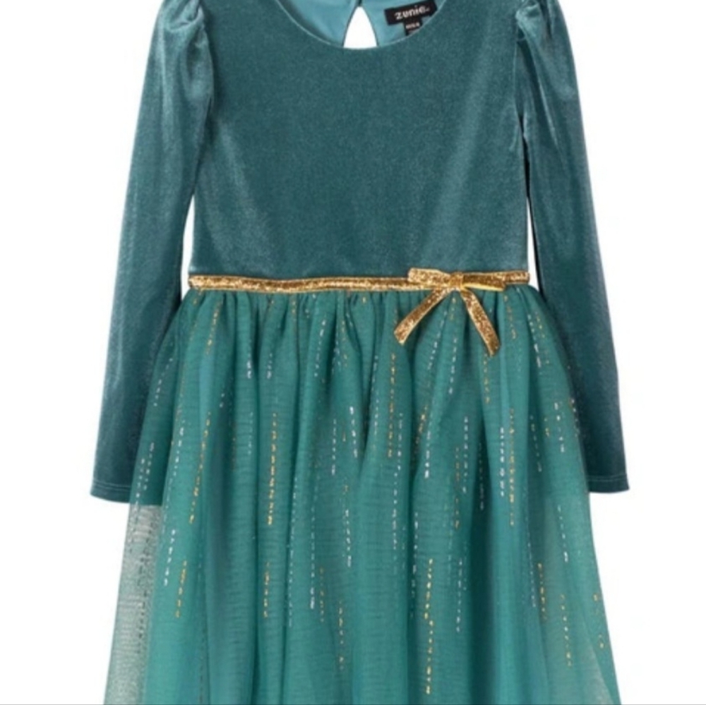 Zunie Girl's 3 Foil Fleck Tulle Fall Dress NWT